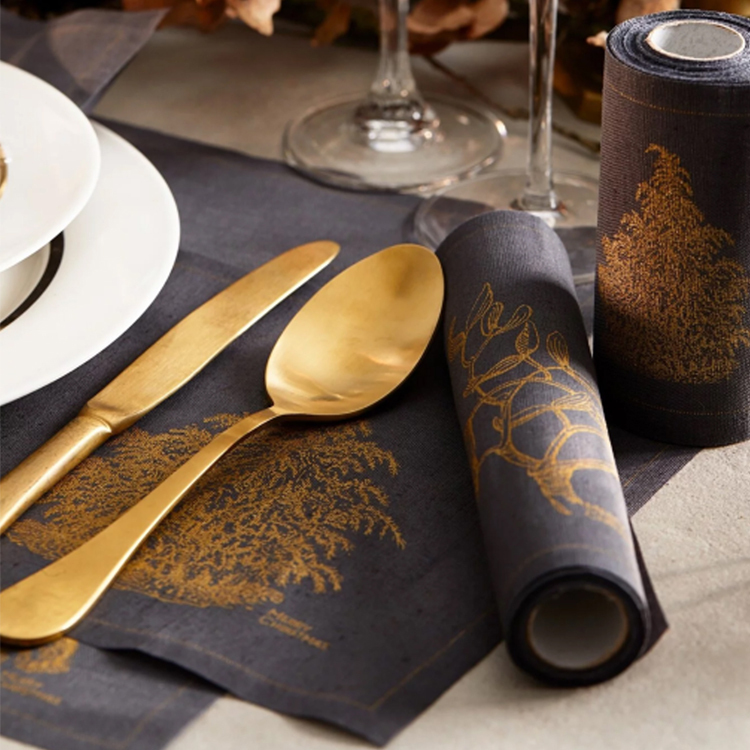 餐巾/餐墊/杯墊 金色聖誕