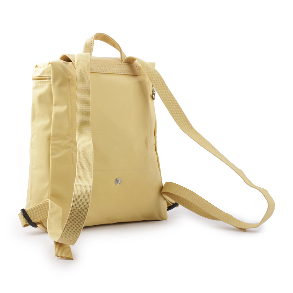 【LONGCHAMP】LE PLIAGE GREEN再生帆布折疊後背包(小麥黃) L1699 919 A81