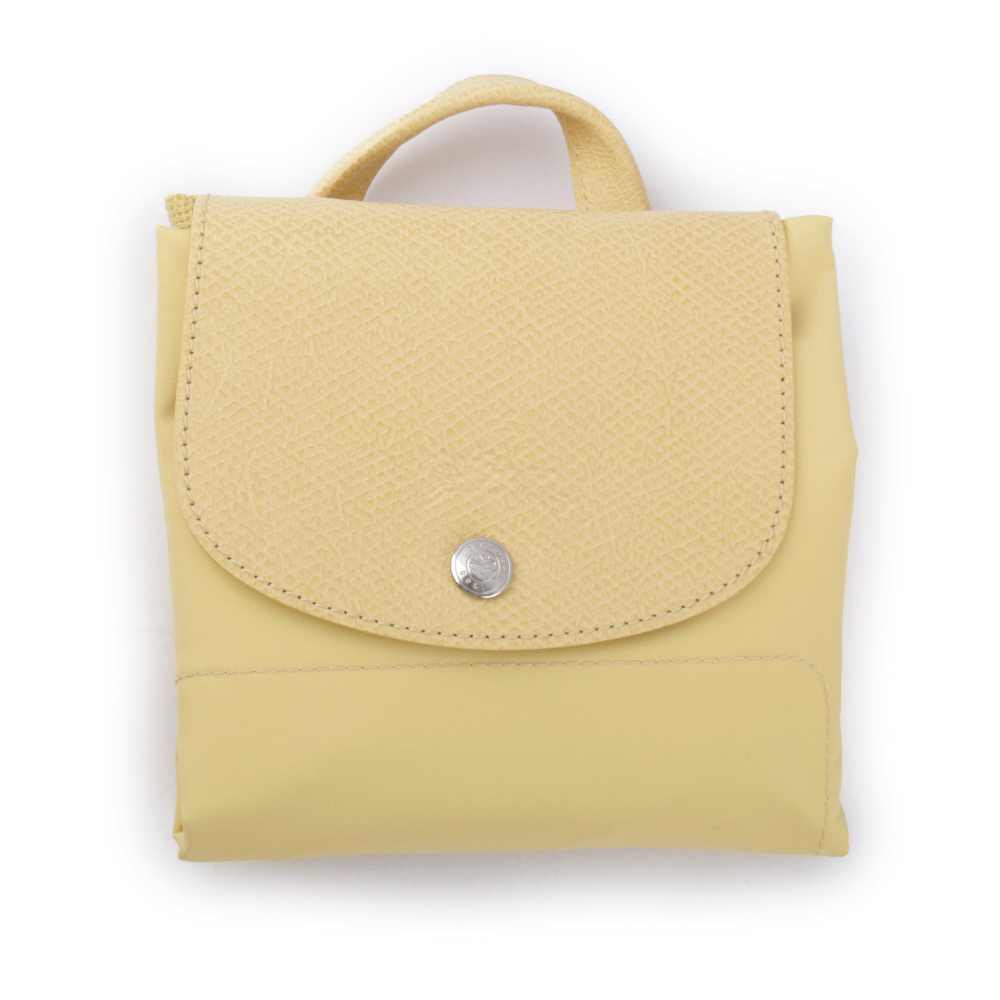 【LONGCHAMP】LE PLIAGE GREEN再生帆布折疊後背包(小麥黃) L1699 919 A81