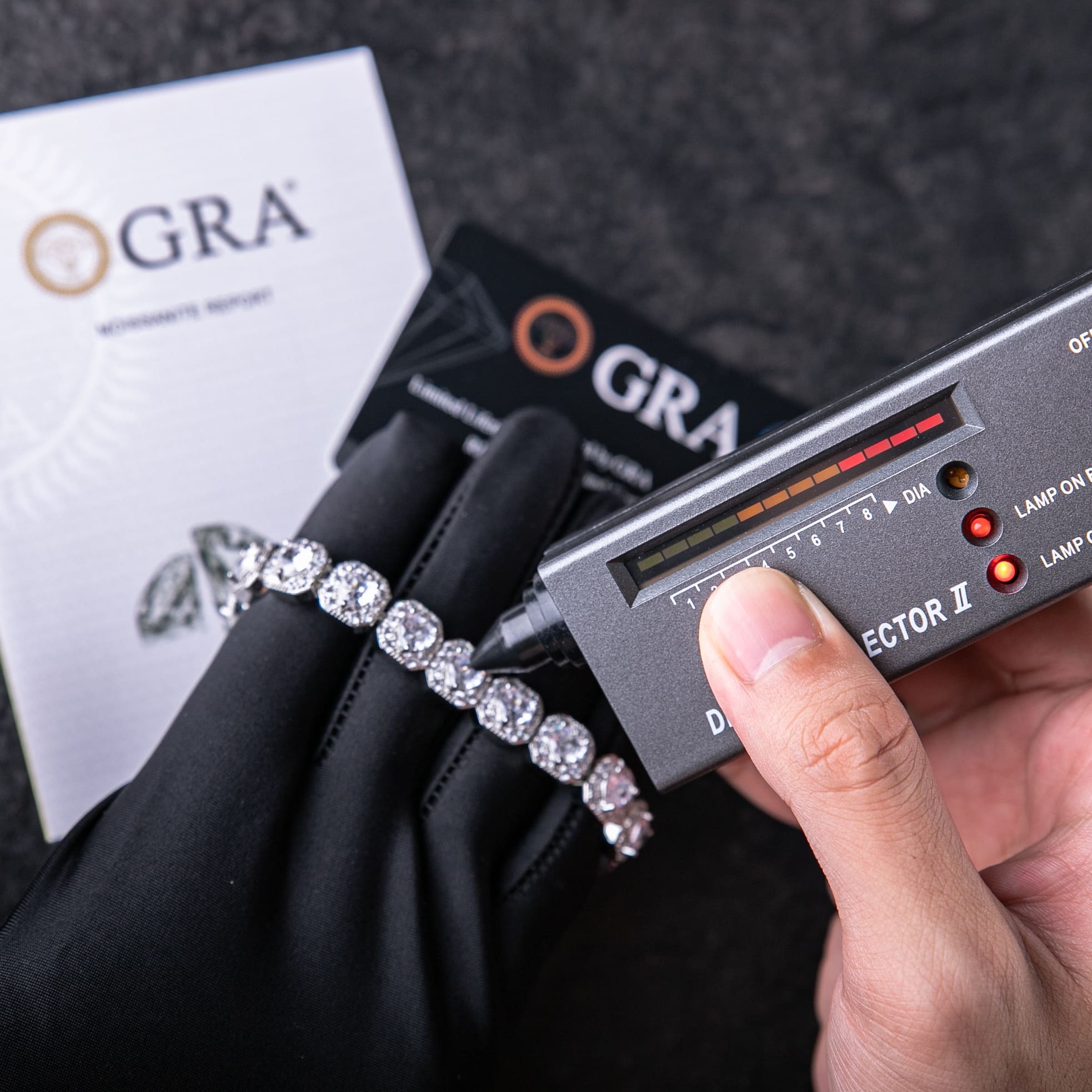 925純銀莫桑石10mm滿鑲冰糖梅花手鍊