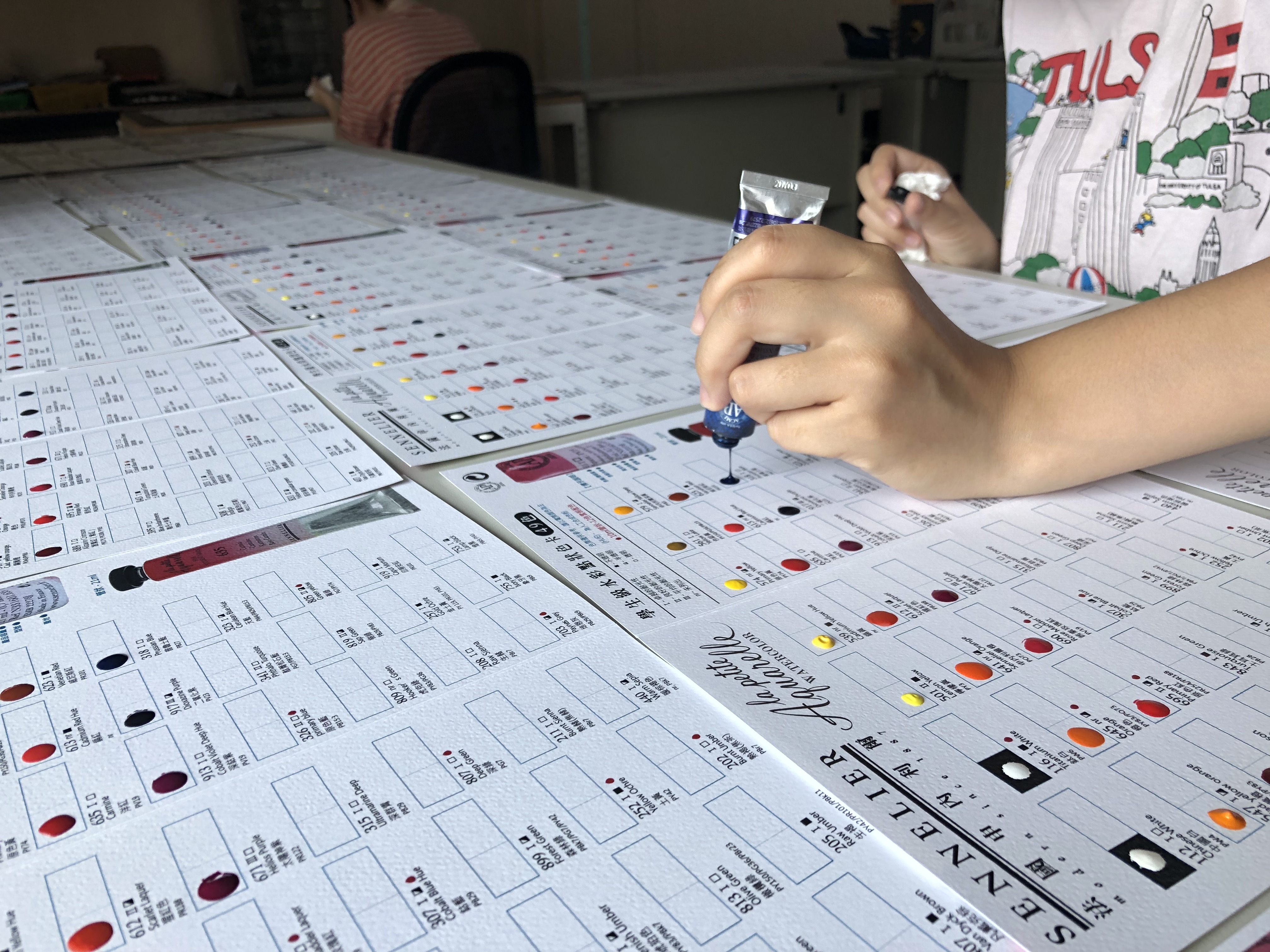 法國 SENNELIER 申內利爾 學生級水彩 49色 點狀色卡