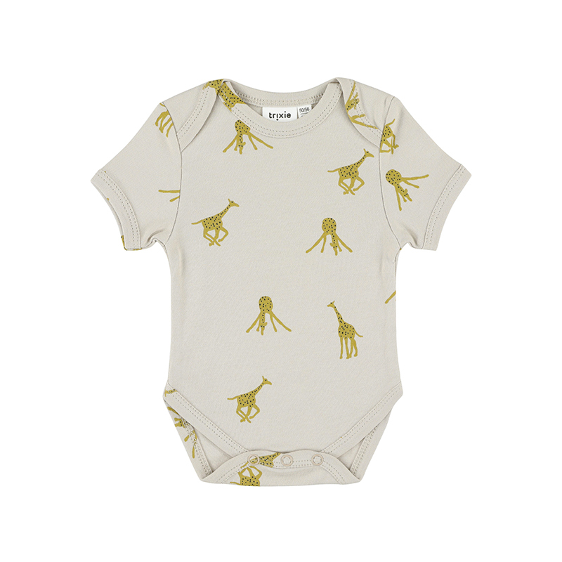 trixie 有機棉短袖包屁衣-長頸鹿先生