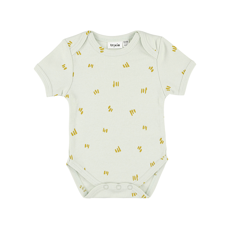 trixie 有機棉短袖包屁衣-檸檬蛋糕