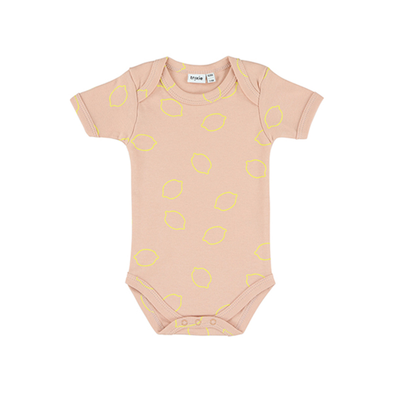 trixie 有機棉短袖包屁衣-甜心檸檬