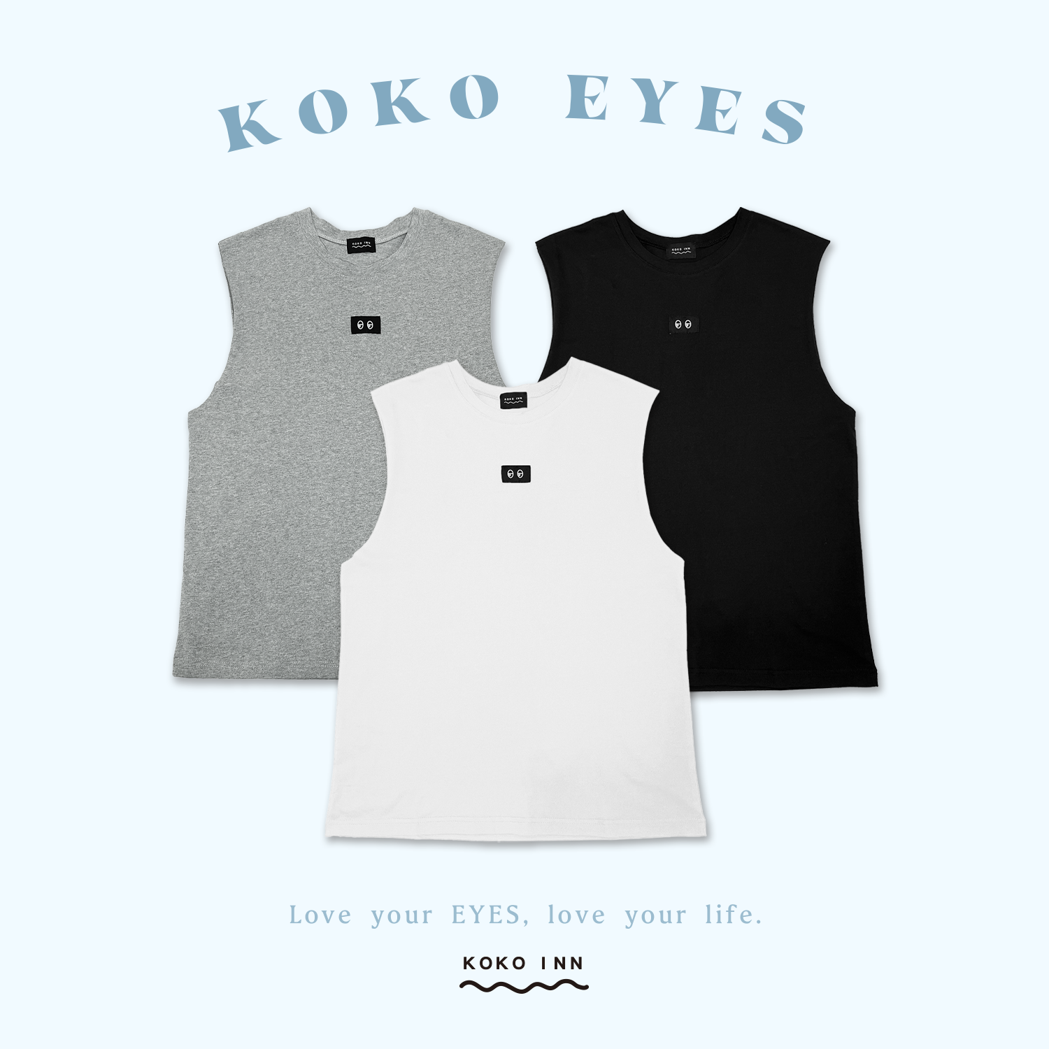 KOKOEYES 不修邊寬肩背心