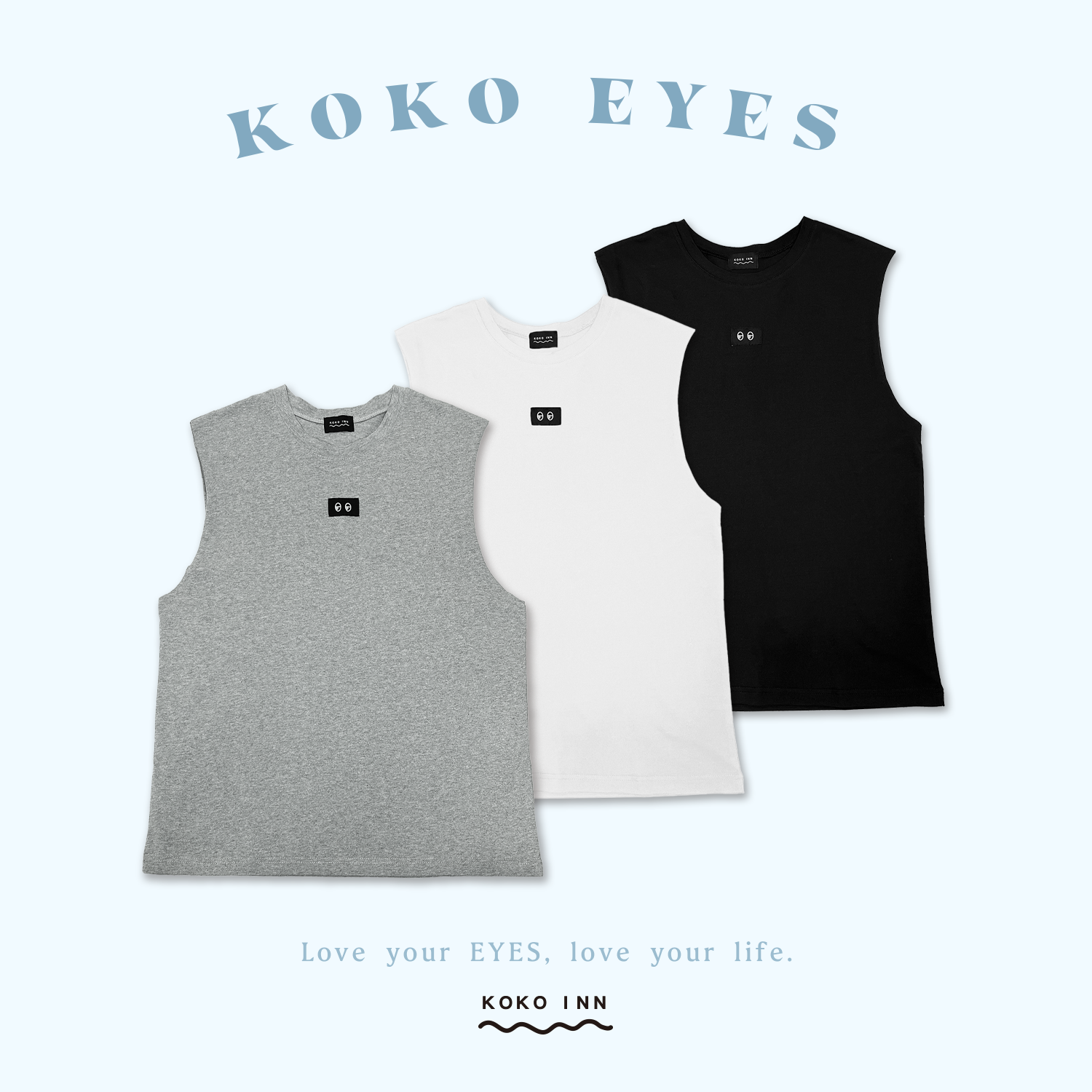 KOKOEYES 不修邊寬肩背心