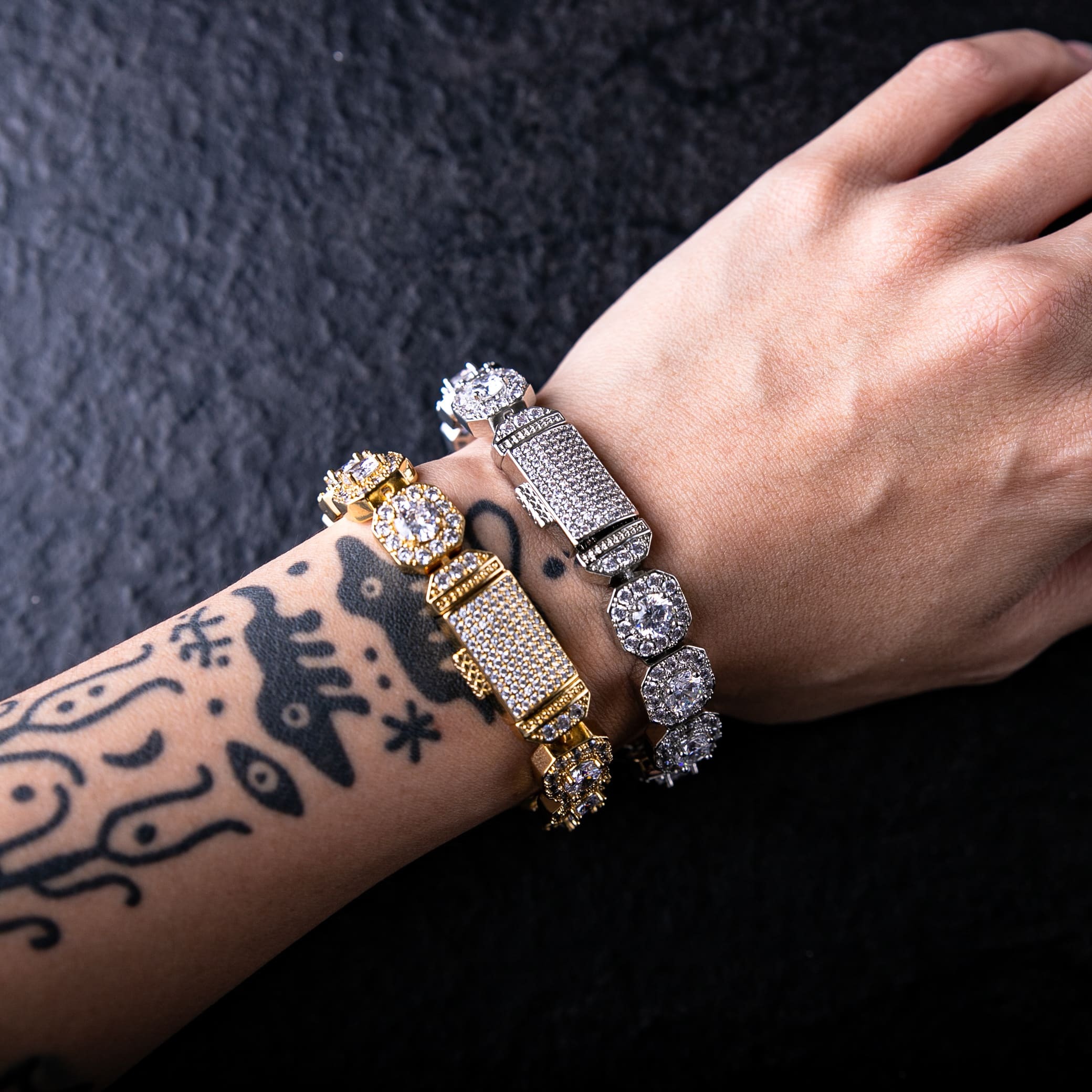 925純銀莫桑石12mm滿鑲冰糖梅花手鍊