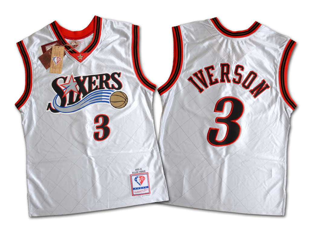 Mitchell & Ness 費城76人隊 Allen Iverson 75 週年 白金 Swingman 球衣