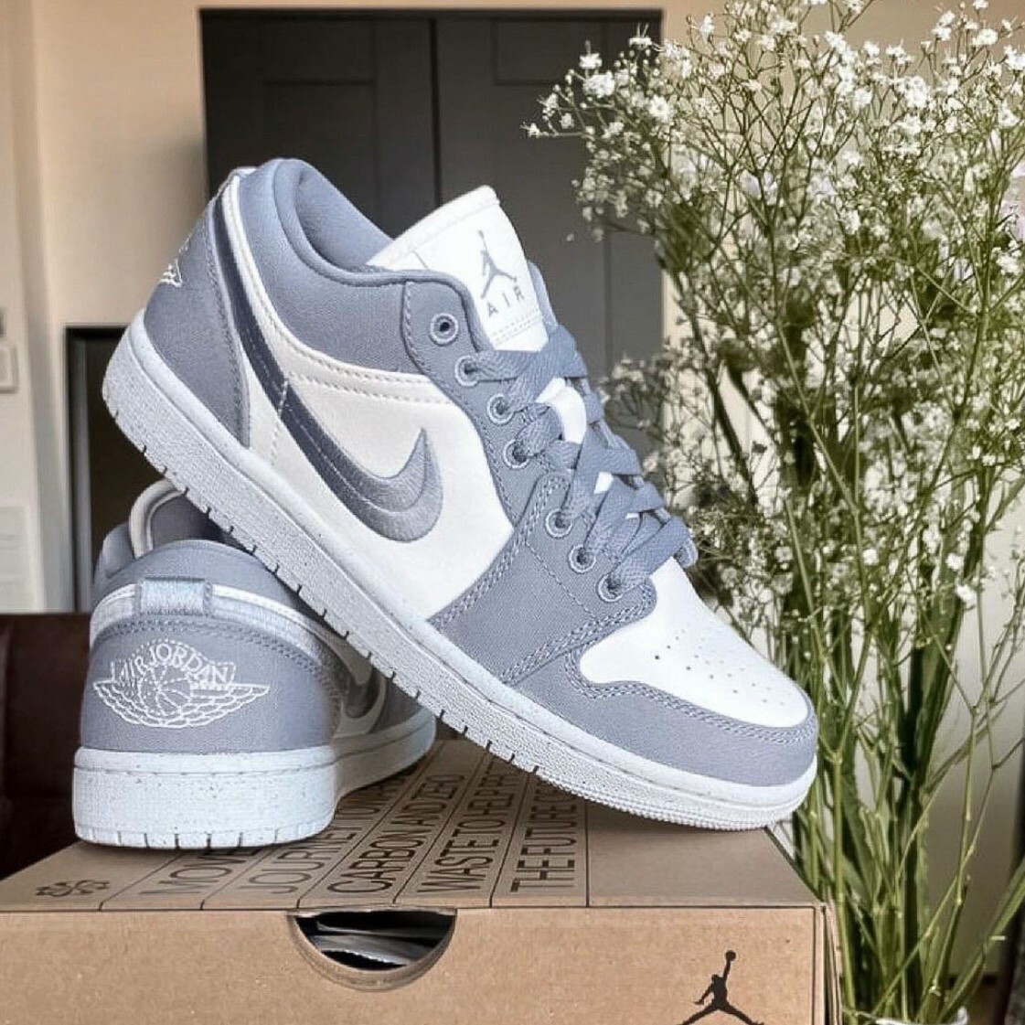 Nike Air Jordan 1 Low SE Light Steel Grey 白灰刺繡 低筒 復古 休閒鞋