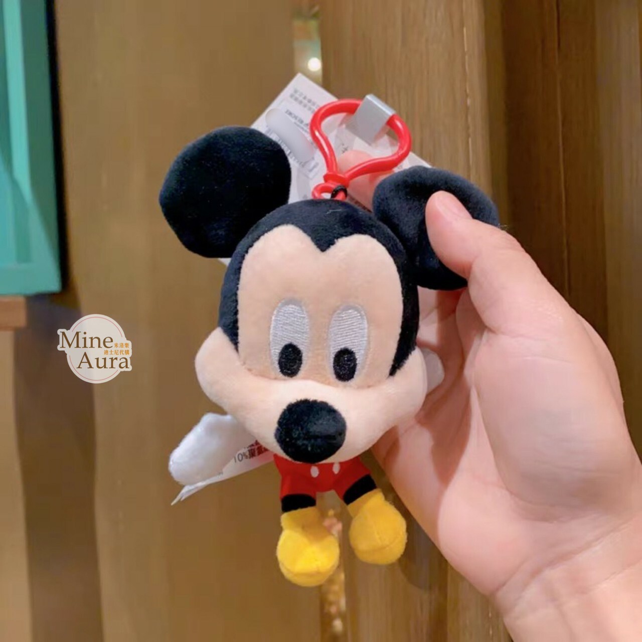Q版 米奇 Mickey 絨毛造型 鑰匙圈 吊飾 -上海迪士尼樂園