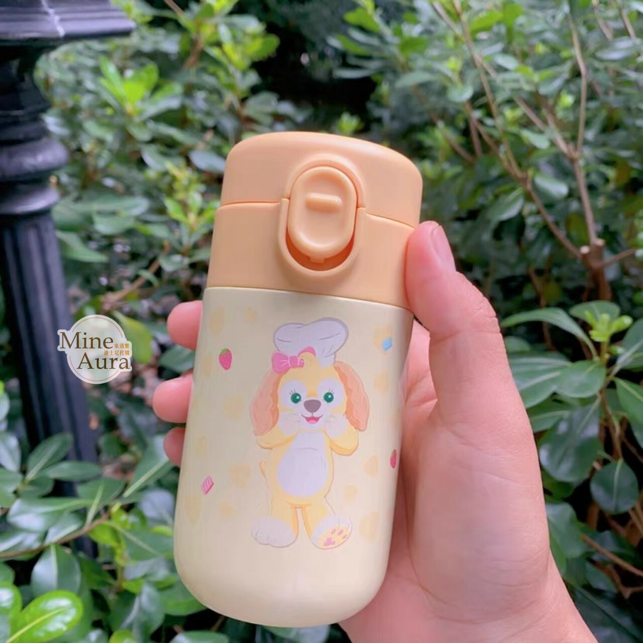 可琦安 餅乾 CookieAnn 保溫瓶+鐵牌絨毛造型杯套 -上海迪士尼樂園