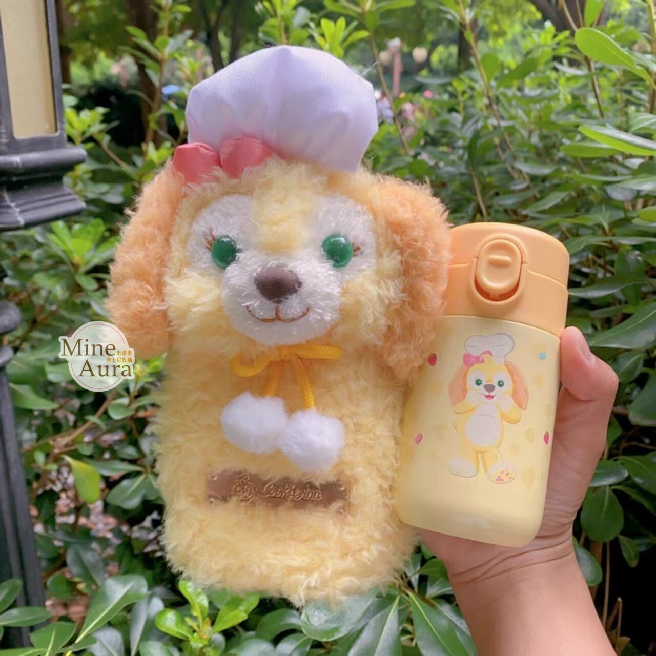 可琦安 餅乾 CookieAnn 保溫瓶+鐵牌絨毛造型杯套 -上海迪士尼樂園