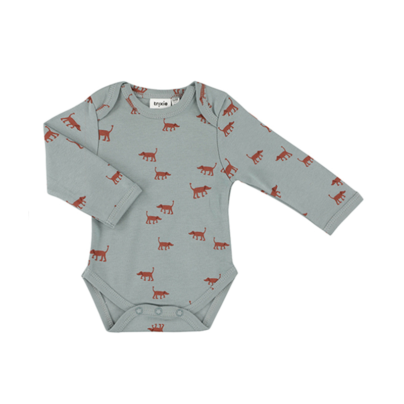 trixie 有機棉長袖包屁衣-小狗圓舞曲