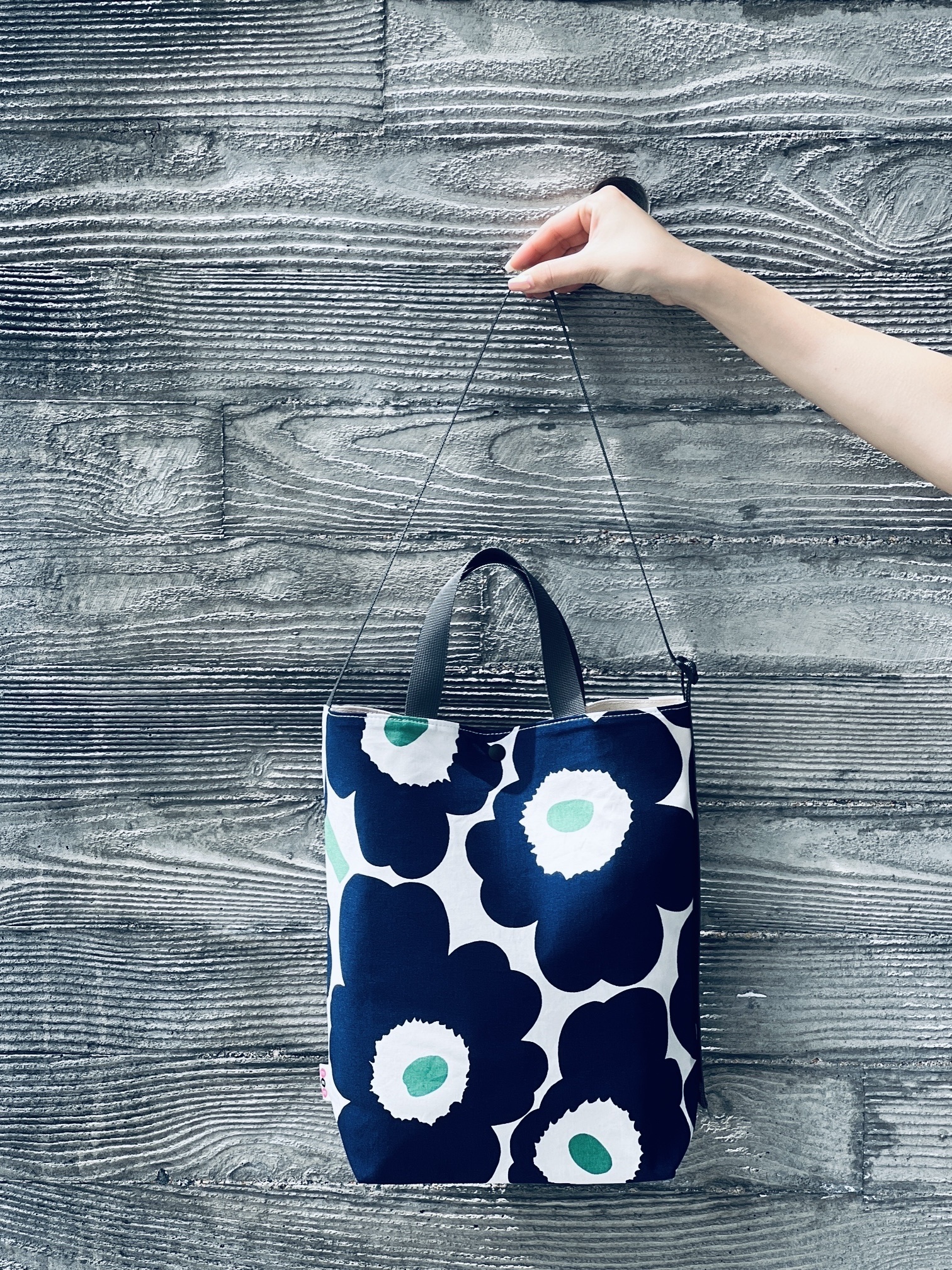 3 way easy tote | crossover 特別版布 | navy x green