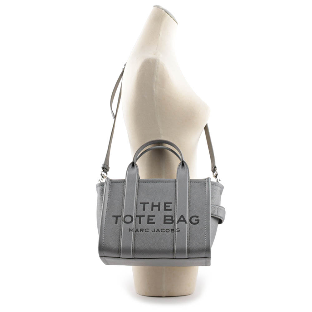 【MARC JACOBS】THE LEATHER TOTE 粒面皮革小款托特包(灰色) H009L01SP21 050