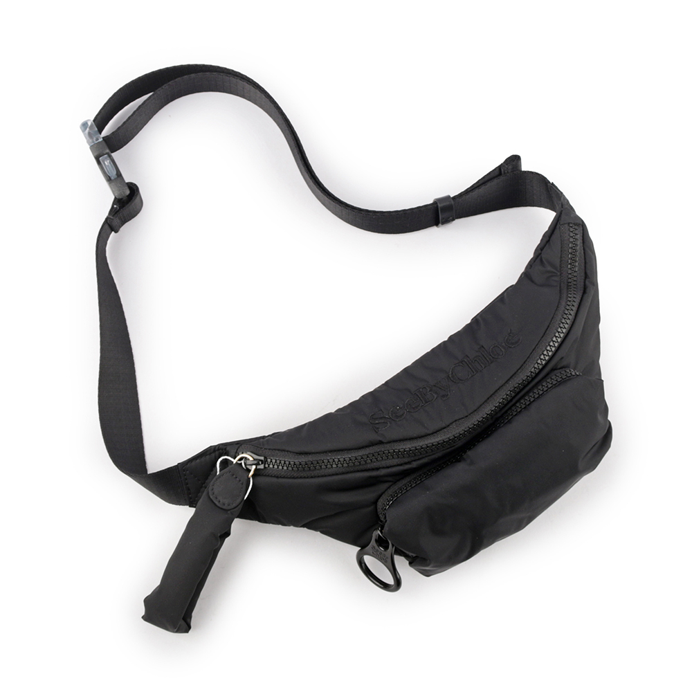 【SEE BY CHLOE】Joy Rider 再生尼龍腰包(黑色) CHS23USC15C25001