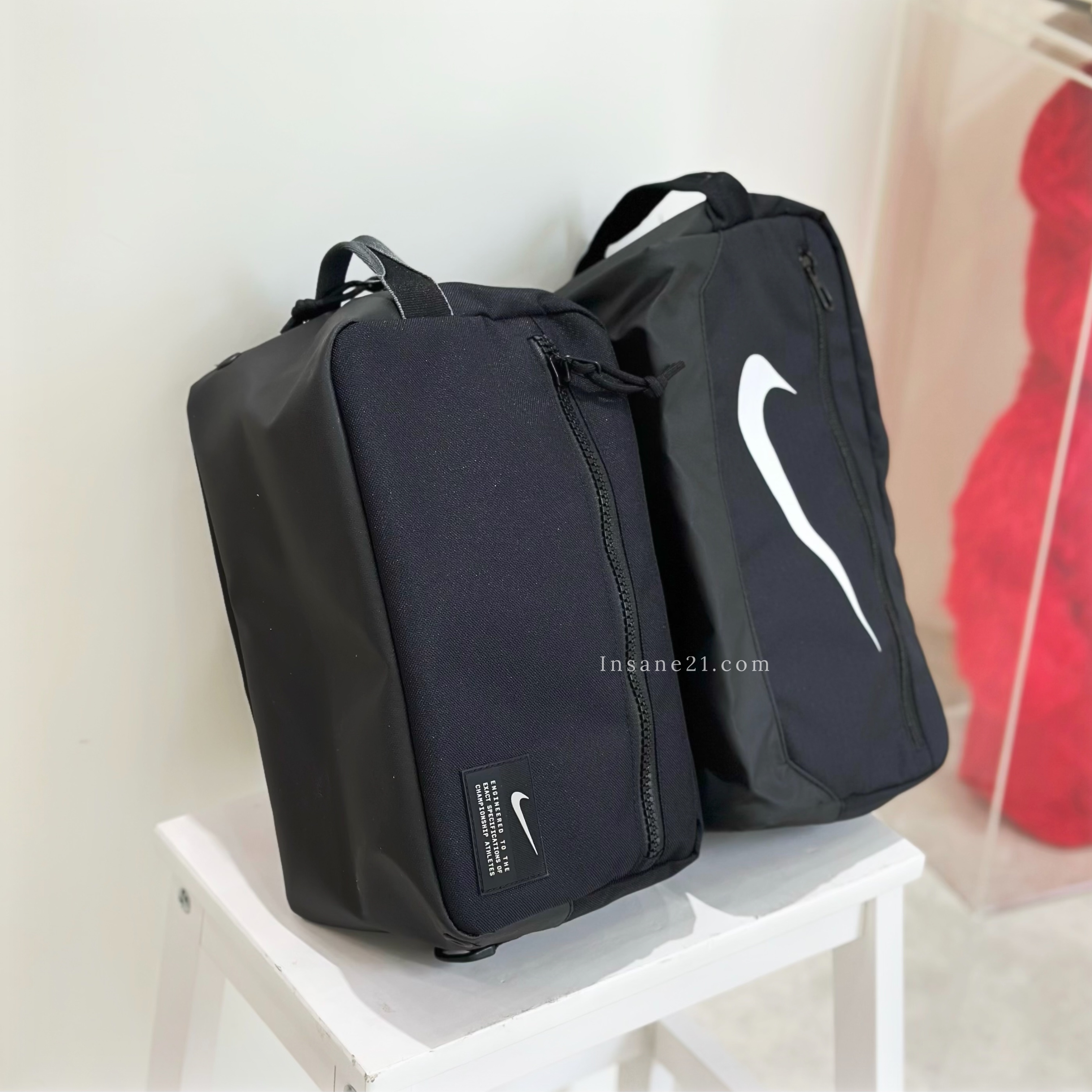 NIKE NSW SHOES BAG 鞋袋 黑白/黑/黑紅 大勾 BA5967-010