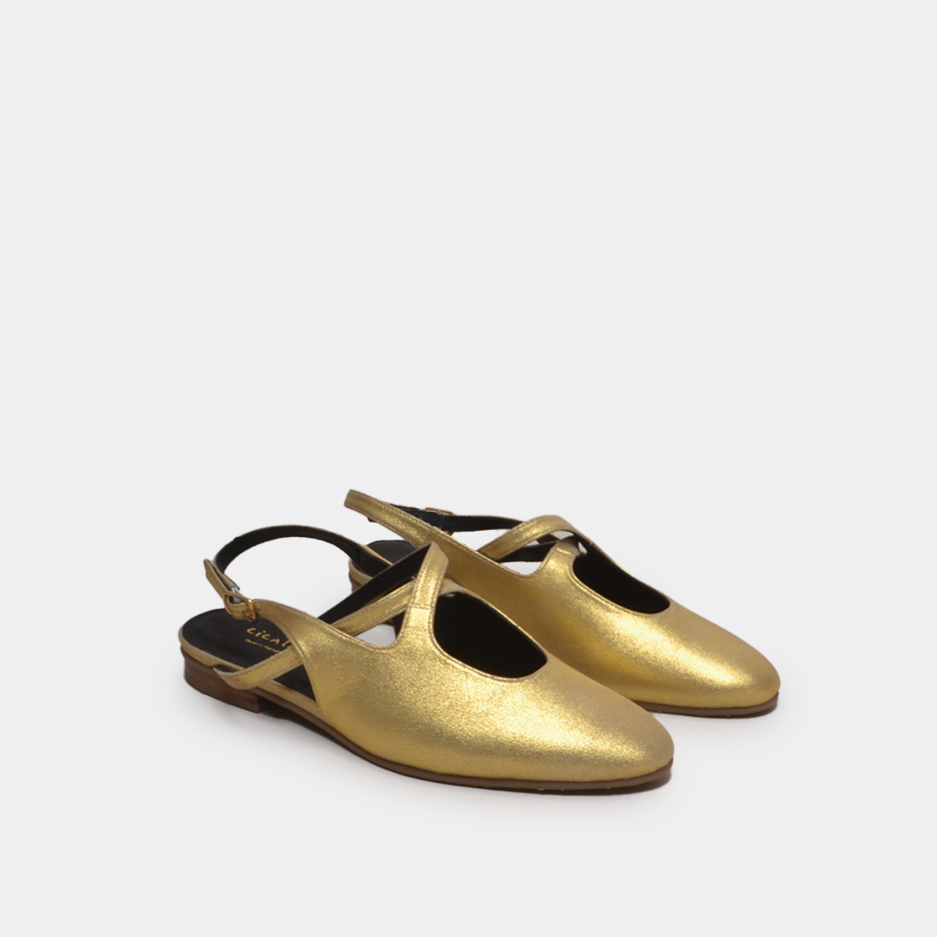 7916-1 手工交叉 復古瑪莉珍 黃金