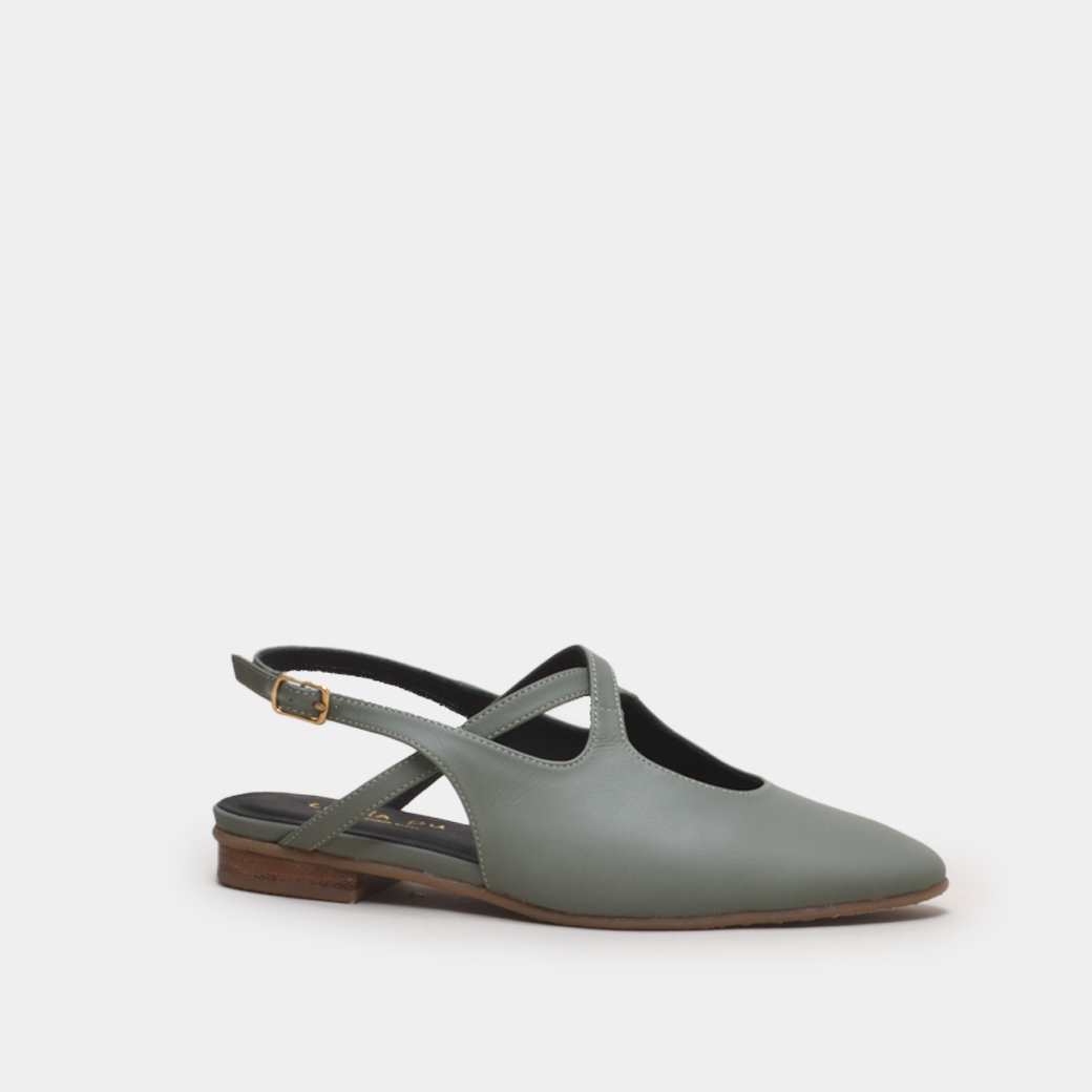 7916-1 手工交叉 復古瑪莉珍 湖綠