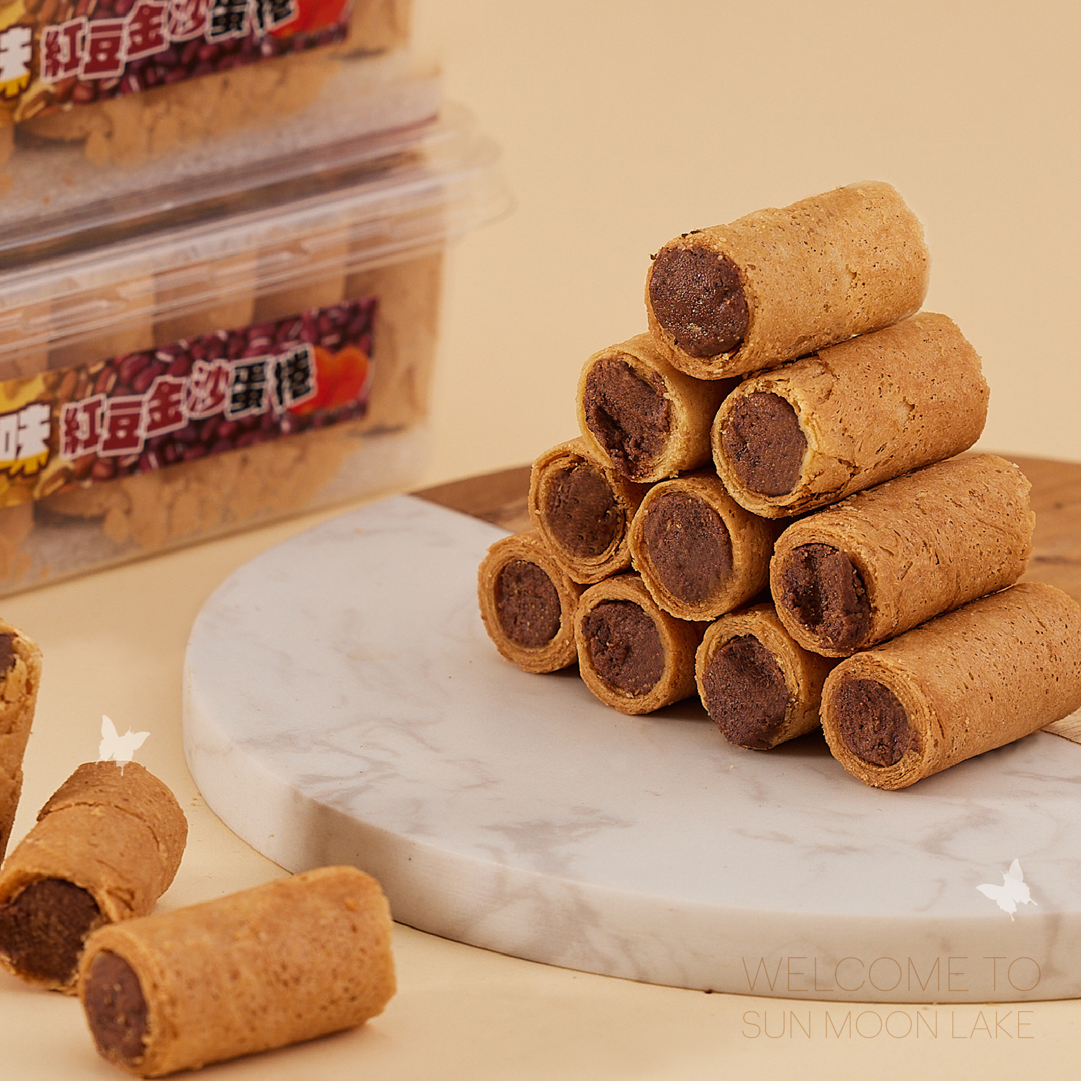 拇指蛋捲(原味紅豆金沙)