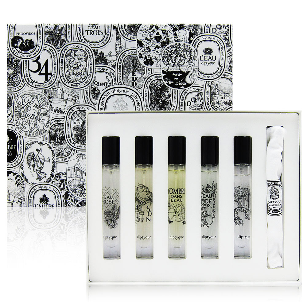 Diptyque 經典淡香水禮盒7.5ml x 5 (玫瑰之水/杜桑/影中之水/感官之水/無花果）