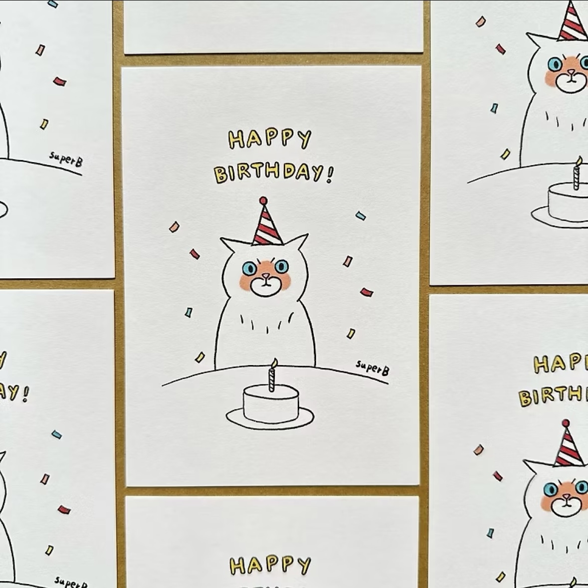 祝我生日快樂 貓咪明信片｜superB studio