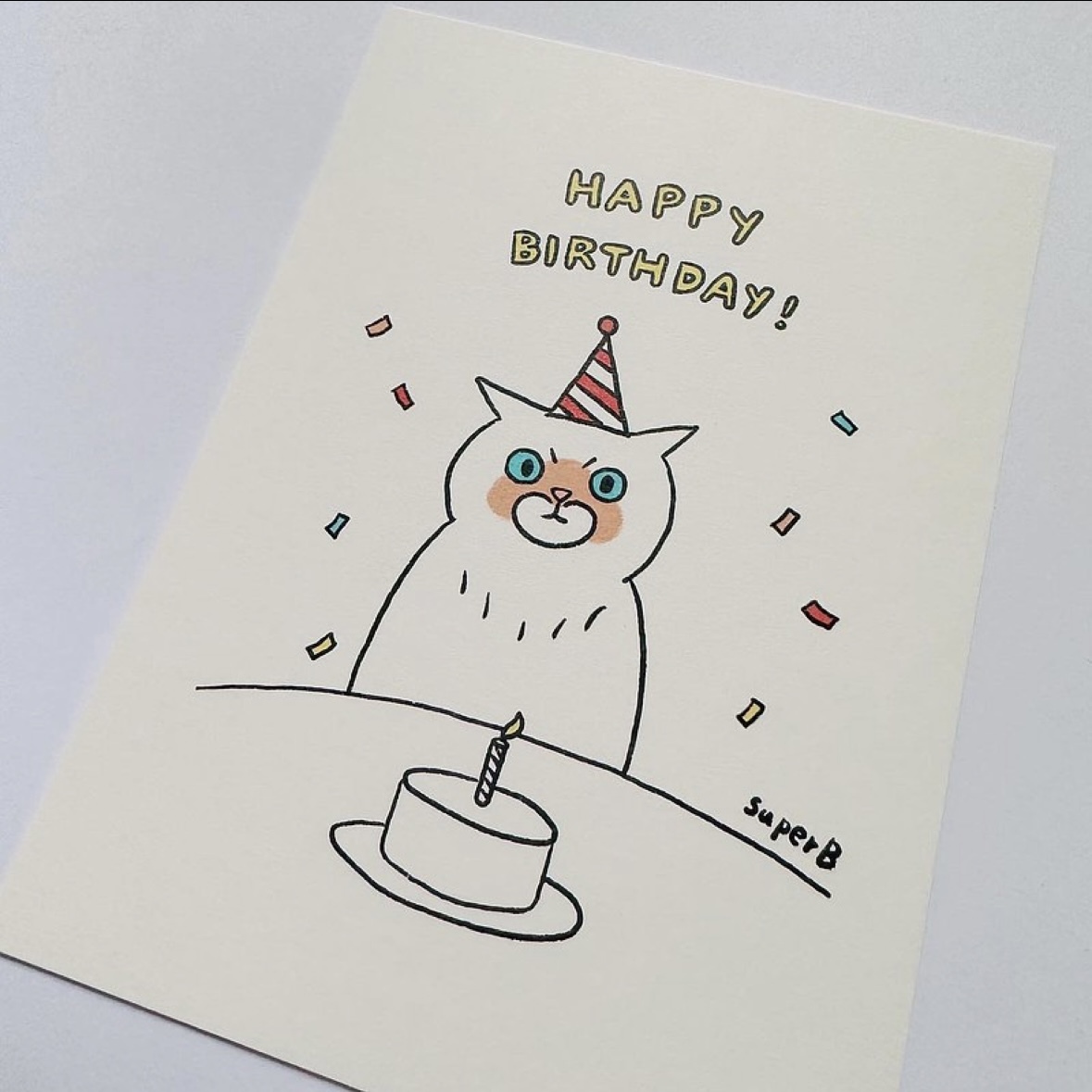 祝我生日快樂 貓咪明信片｜superB studio