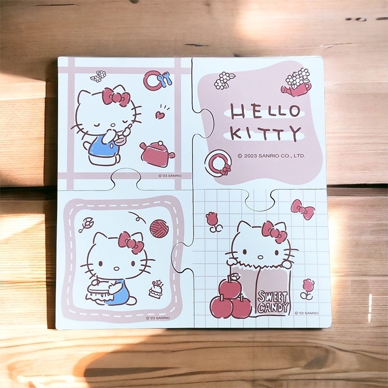 三麗鷗拼圖式杯墊組-HELLO KITTY