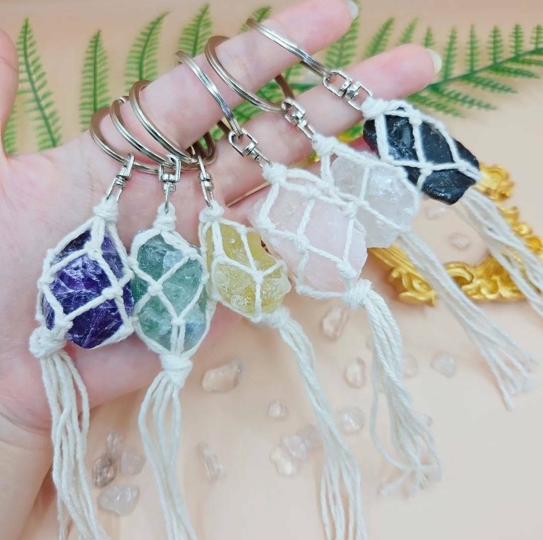 水晶原礦鑰匙圈