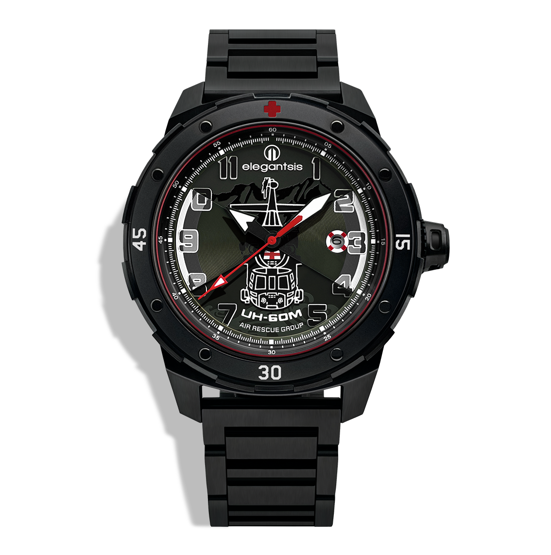萬年鐘錶 - elegantsis 愛樂時    空軍救護隊限量機械經典男錶 ELJO48MAS-ARG-8G03MA