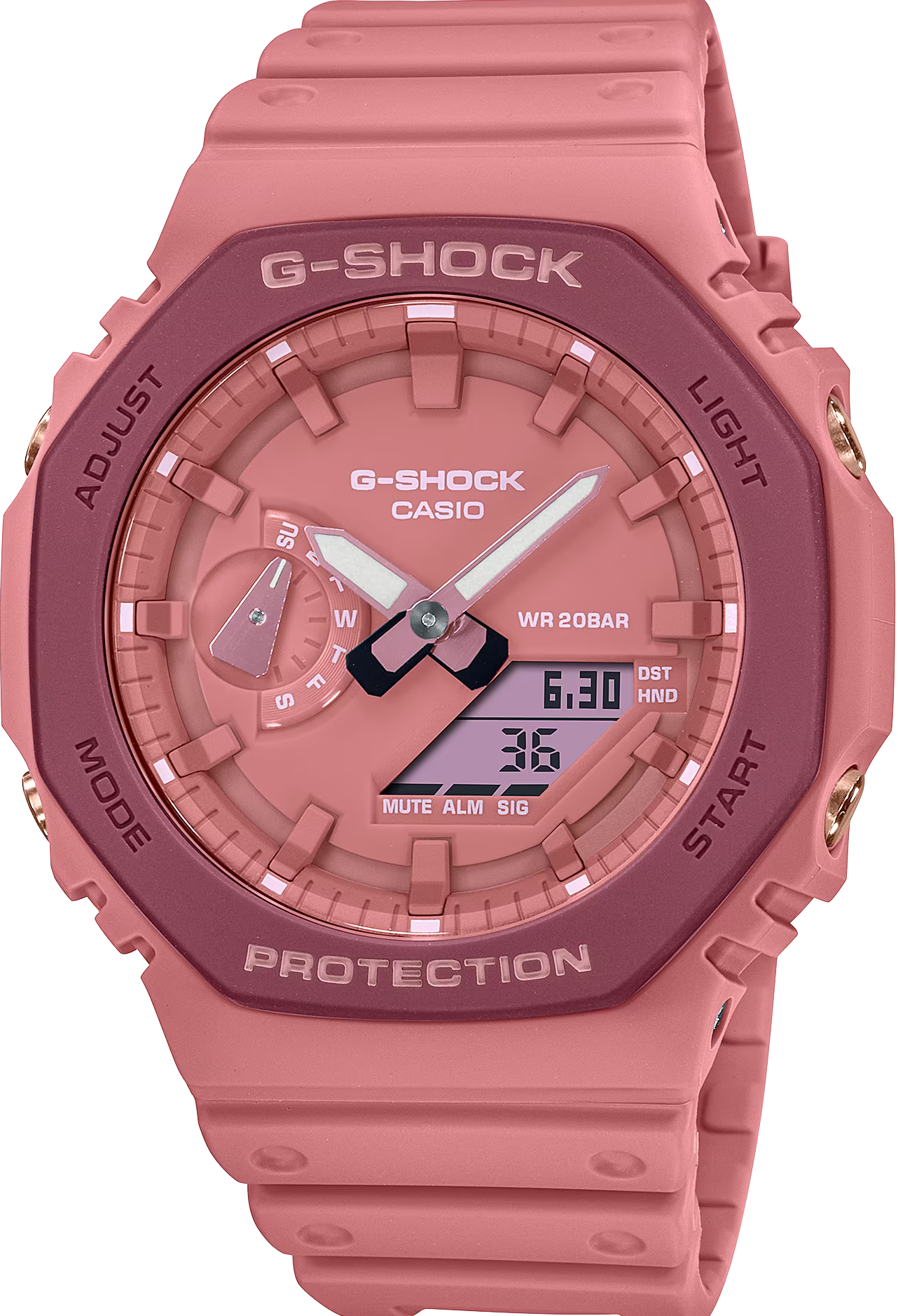 萬年鐘錶 - G-SHOCK  八角錶殼粉色調系列電子錶  GA-2110SL-4A4  錶徑 : 45.4 mm