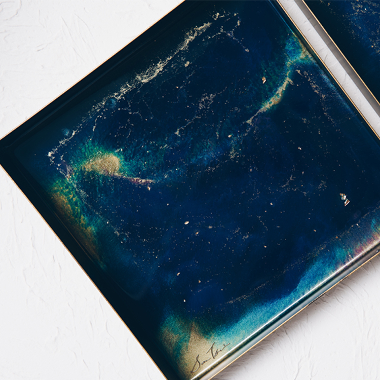 銀河 金屬拉絲方形托盤