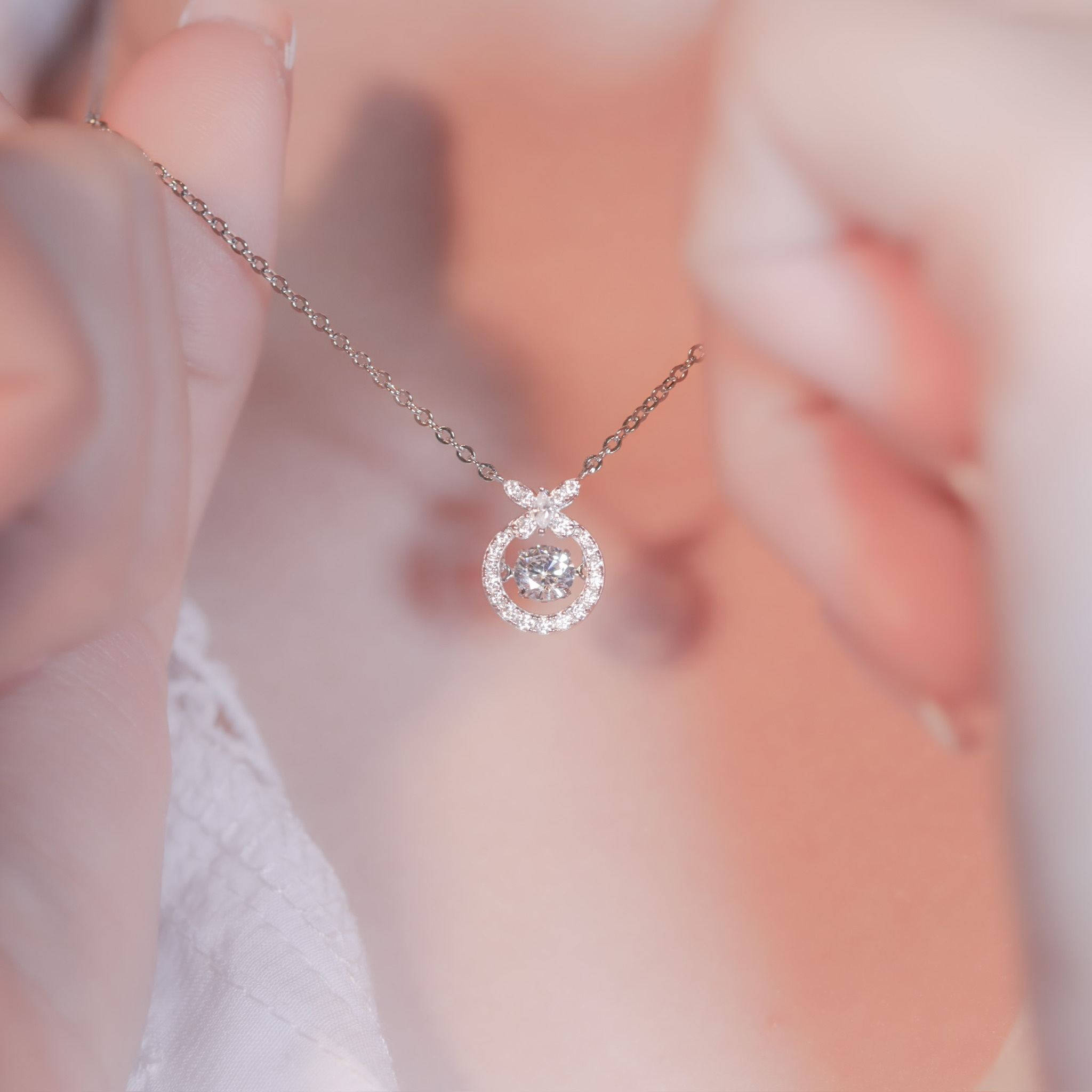 | 925 Silver・White Gold・Rose Gold | Dancing Reliable Person Necklace（Silver / Rose Gold） | NE0907 |