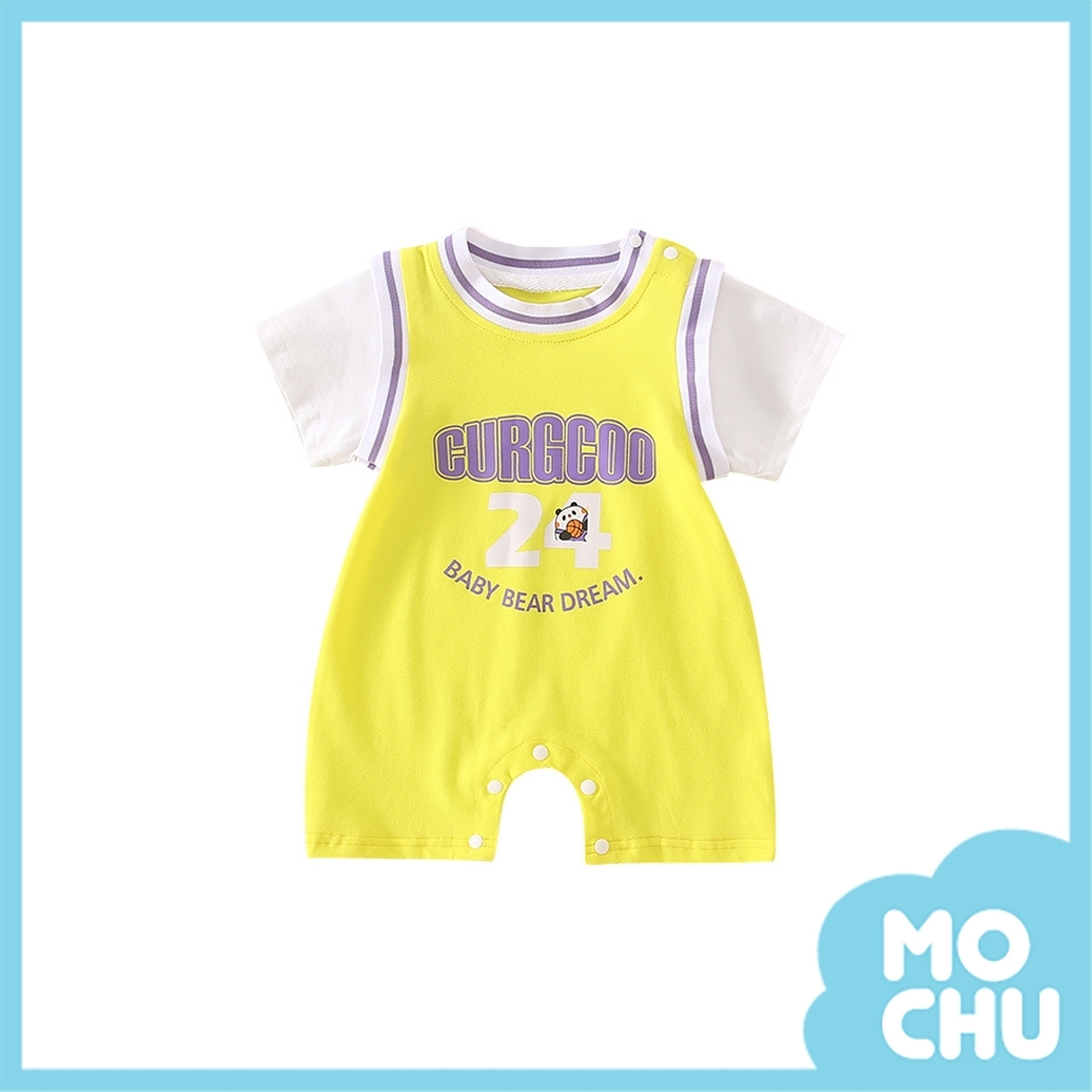 24號小熊運動員短袖包屁衣(兩色)