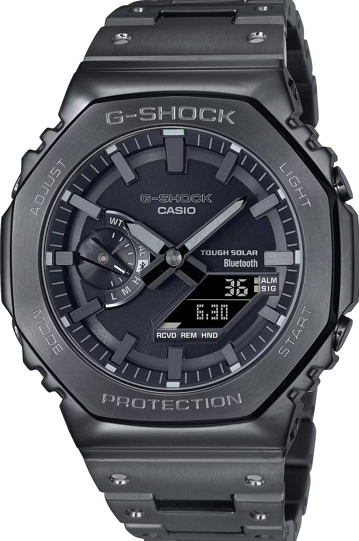 萬年鐘錶 - G-SHOCK  全金屬家族生力軍 金屬系列太陽能藍牙運動電子錶  GM-B2100BD-1A  錶徑 : 44.4 mm