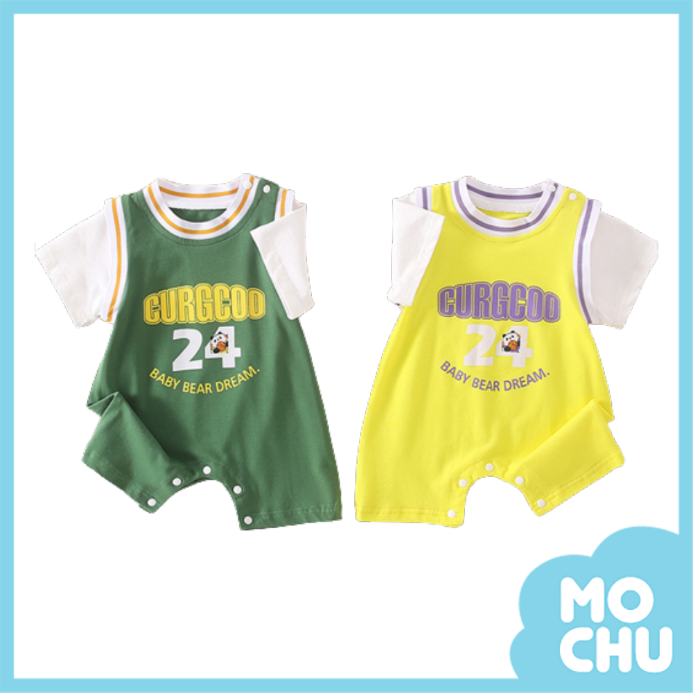 24號小熊運動員短袖包屁衣(兩色)