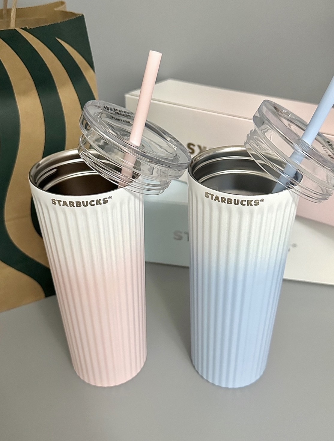 星巴克 Starbucks 漸層兩用保溫杯/吸管杯 473ml