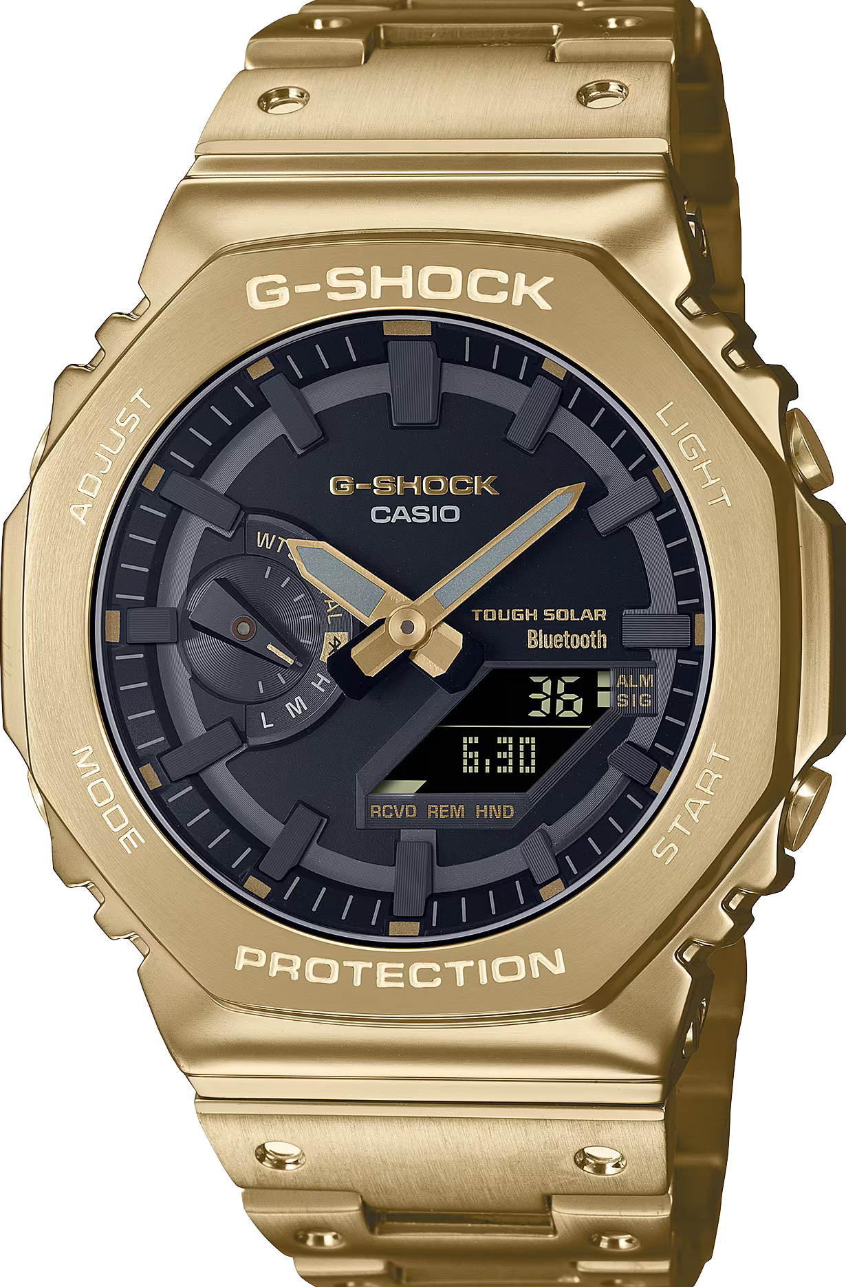 萬年鐘錶 - G-SHOCK  全金屬家族生力軍 金屬系列太陽能藍牙運動電子錶 GM-B2100GD-9A 錶徑 : 44.4 mm