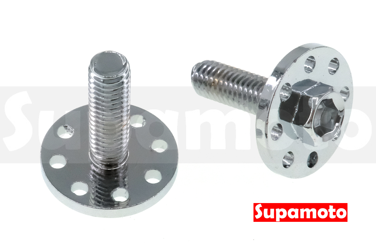 -Supamoto- 車牌 螺絲 K6電鍍銀 大牌 M6 車牌 6mm 不鏽鋼 外六角 內六角 裝飾 CNC 牌照