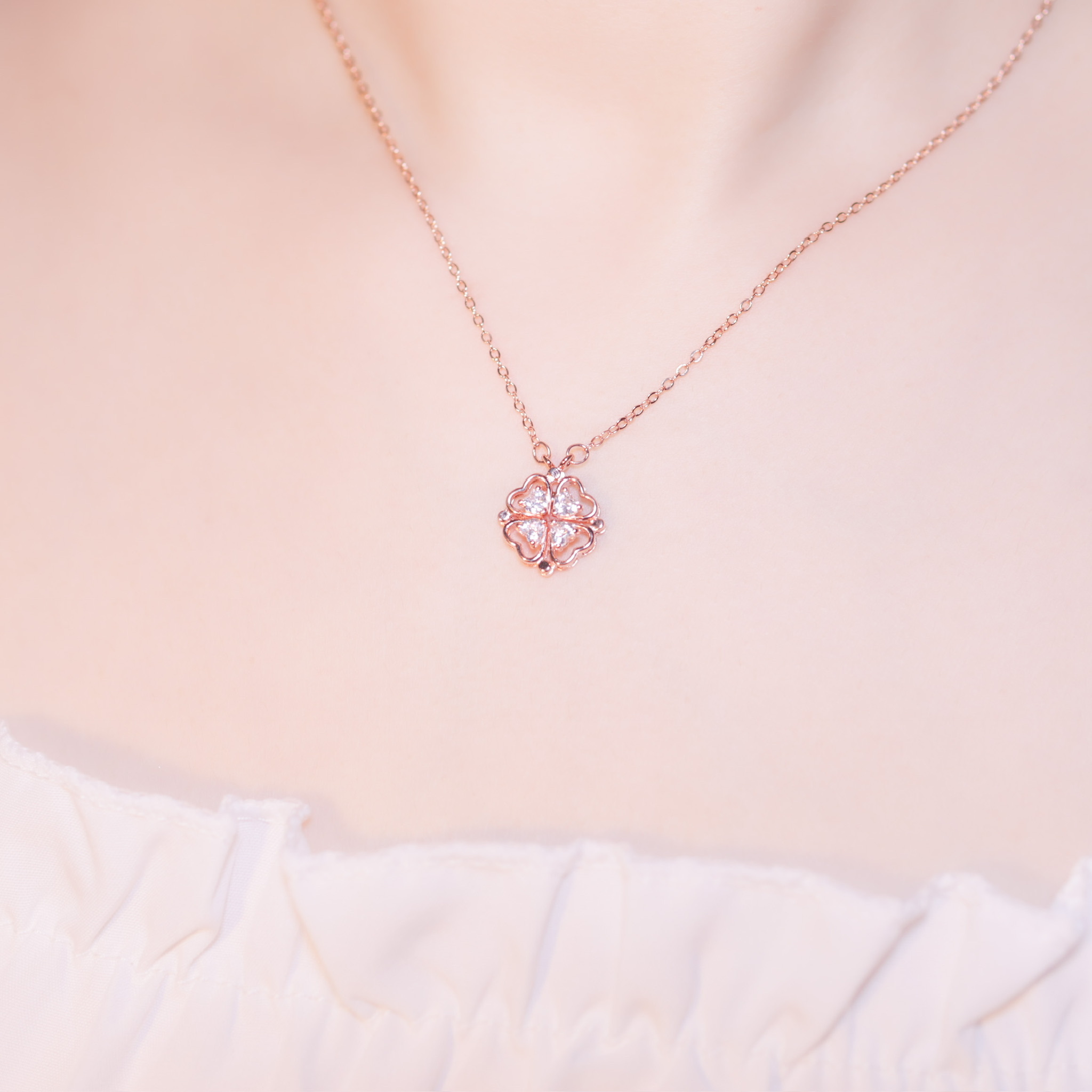 | 925 Silver・White Gold・Rose Gold | Gather Happiness Necklace 2.0（Silver / Rose Gold） | NE0922 |