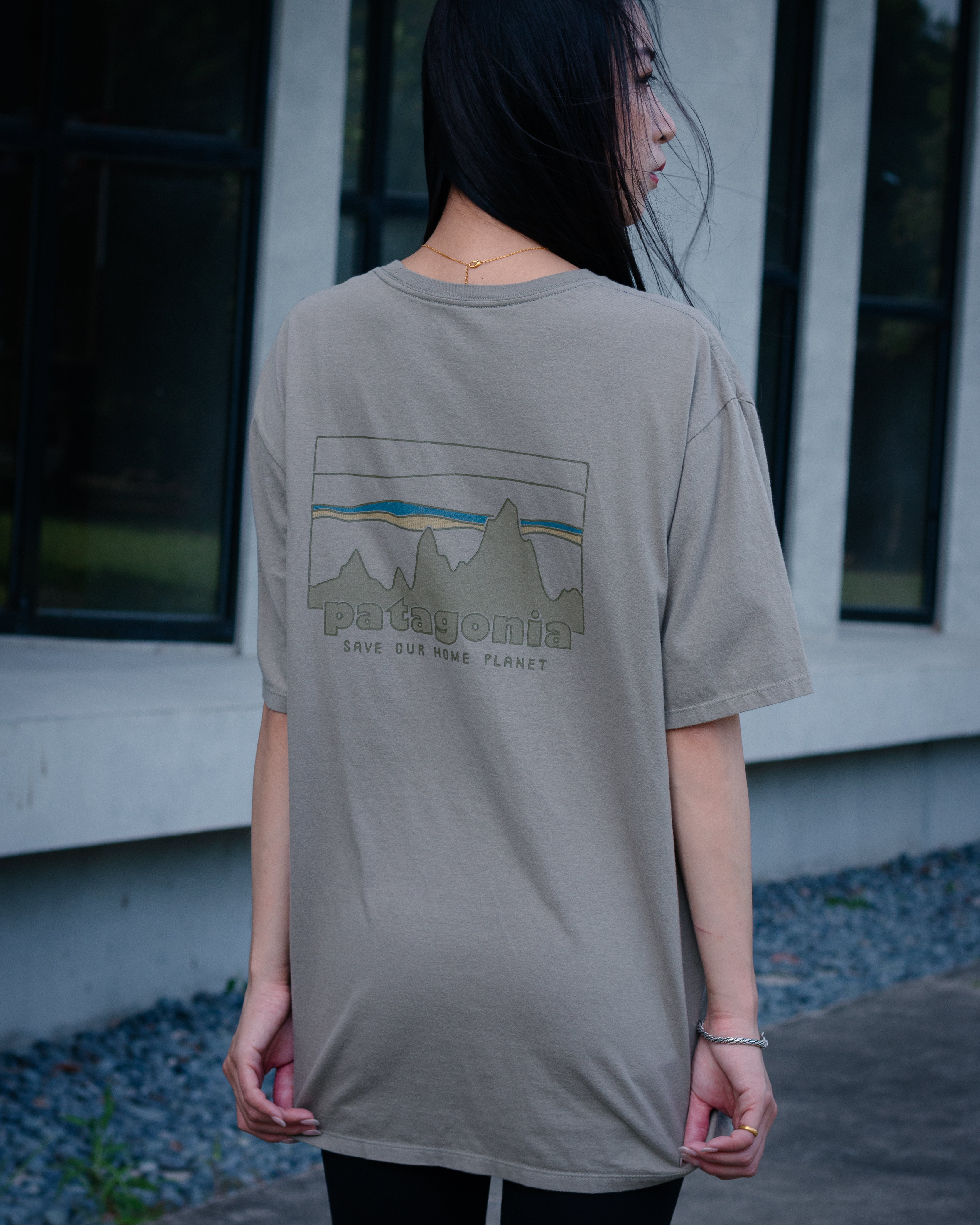 現貨 PATAGONIA Skyline Organic T-Shirt 男款 短袖 森林綠 灰色