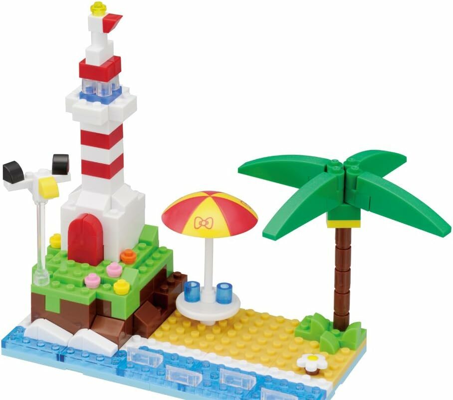 《 Nano Block PLUS 》【 HELLOKITTY系列 】PK - 006 燈塔沙灘