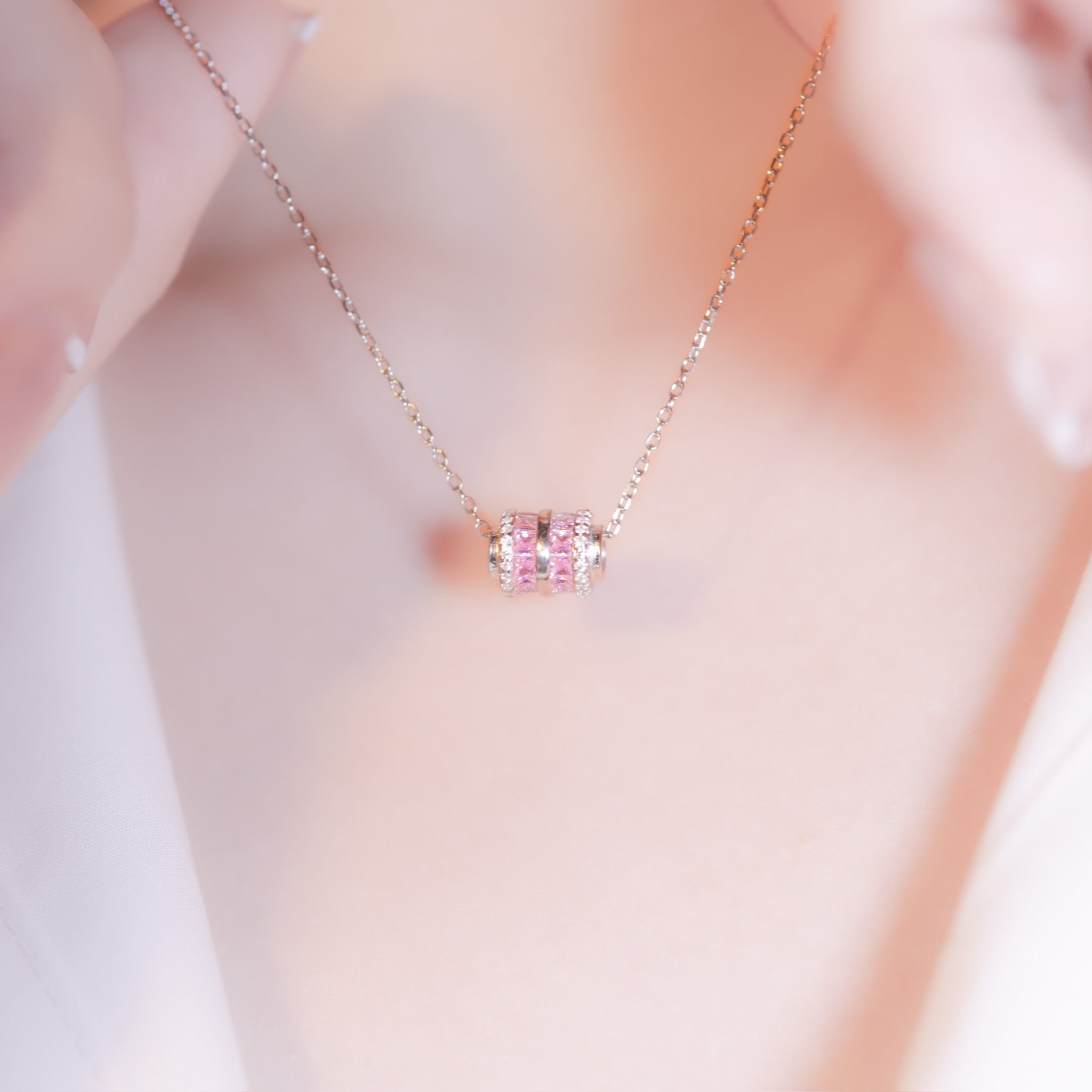 | 925 Silver・ White Gold  | Dreamy Tambourine Necklace | NE0927  |