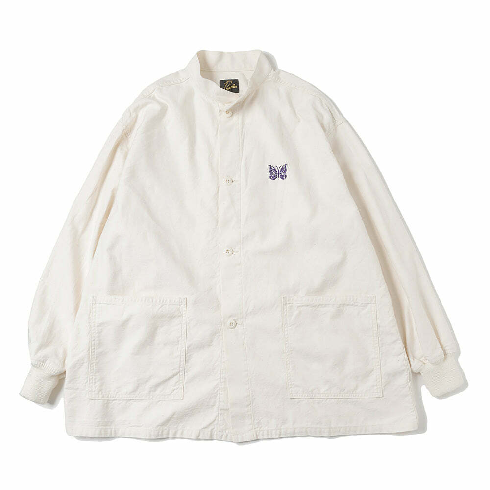 NEEDLES S.C. ARMY SHIRT - BACK SATEEN - WHITE