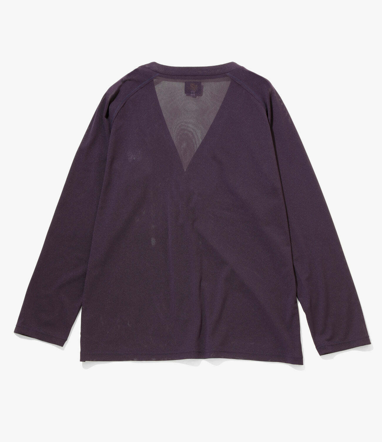 NEEDLES V NECK CARDIGAN - POLY MESH - EGGPLANT