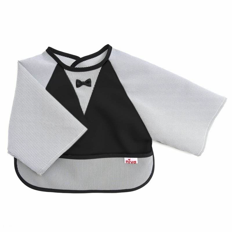 Niva 可愛造型圍兜/口水巾-餐桌小紳士(黑)