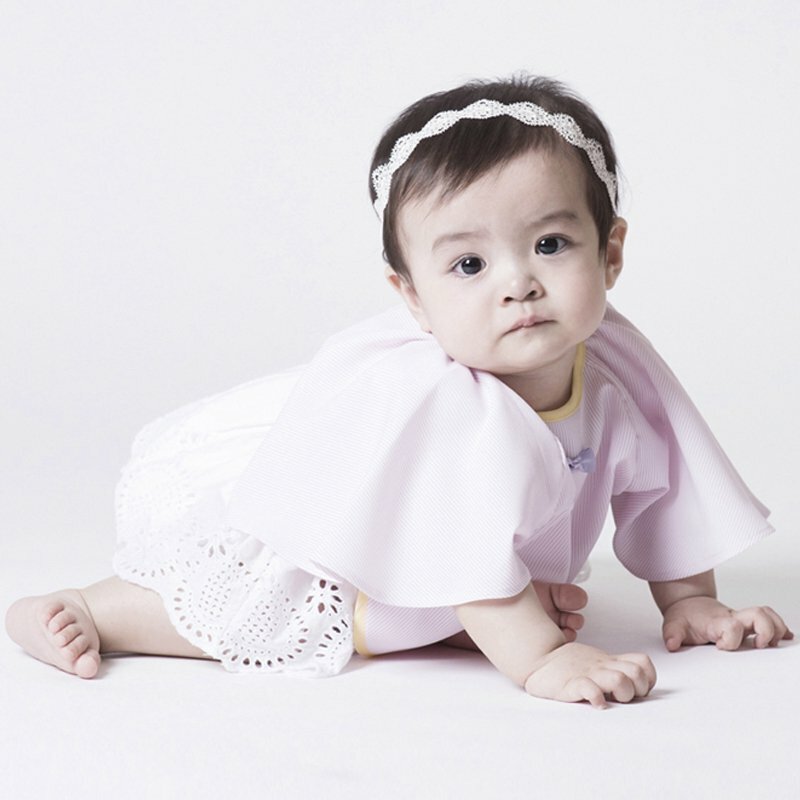 Niva 可愛造型圍兜/口水巾-餐桌小淑女(粉)