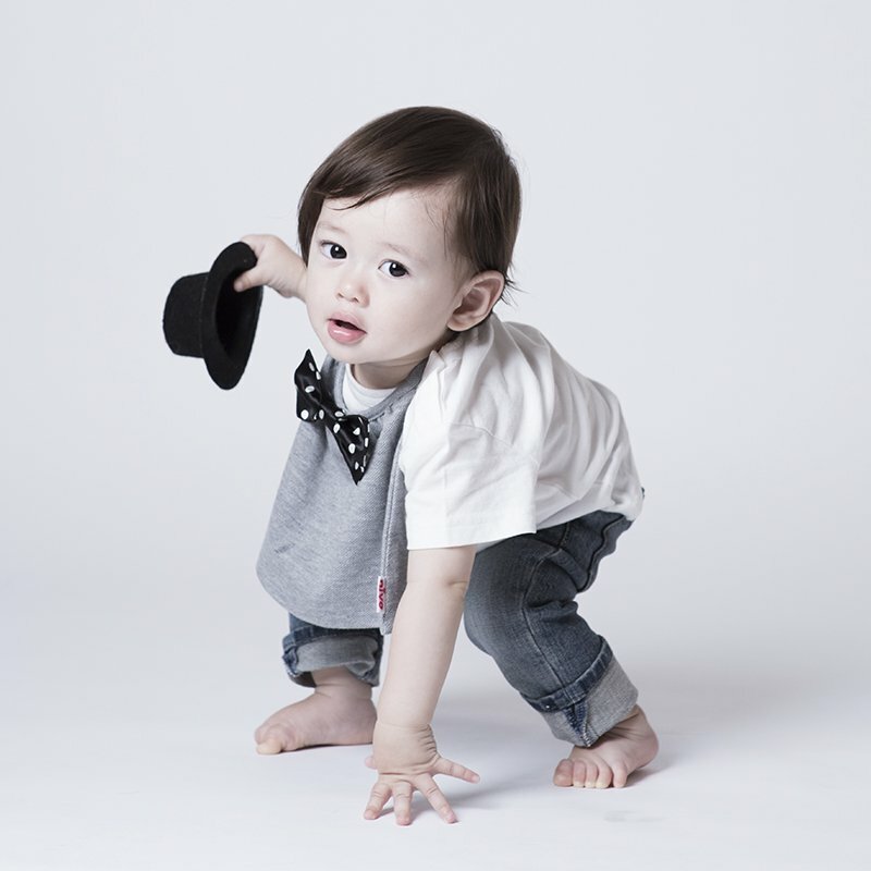 Niva 可愛造型圍兜/口水巾-領結小紳士