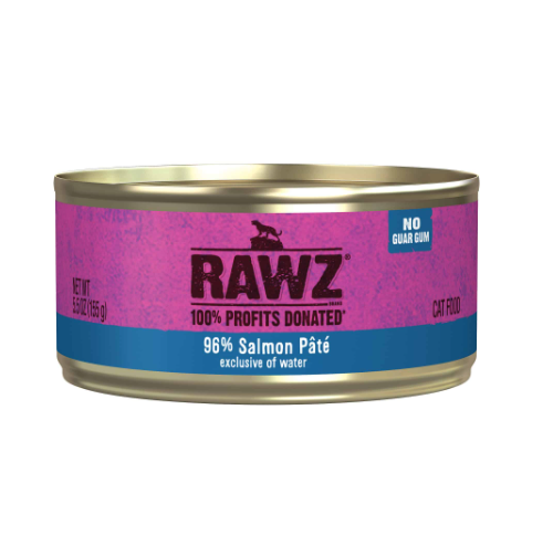 Rawz Meat Gum Free Cans For Cats - 96% Salmon Pâté．155g【24cans】