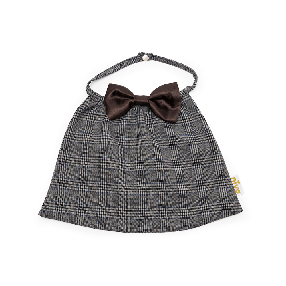 Niva 可愛造型圍兜/口水巾-格紋領結小紳士